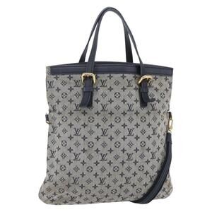 LOUIS VUITTON Monogram Mini Franoise Tote Bag 2way Blue M92208 LV Auth 151081